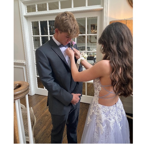 Light purple Sherri Hill prom dress worn once with no rips or flaws. - Picture 4 of 8